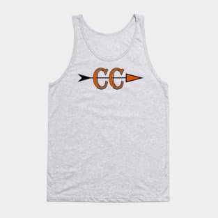 Cross Country team logo CC with an arrow in black and orange Tank Top